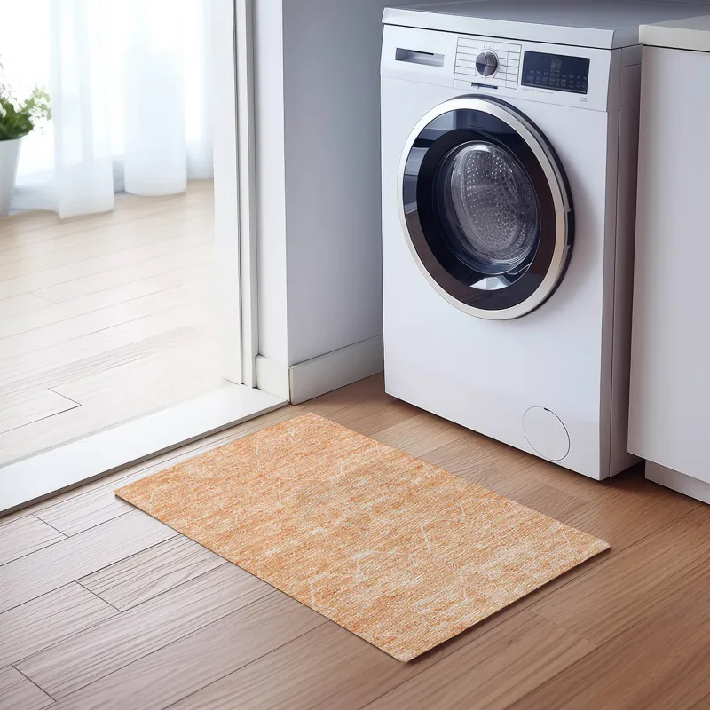 Luxury Washable Indoor/Outdoor Solace Salmon 1\'8\" x 2\'6\" Rug