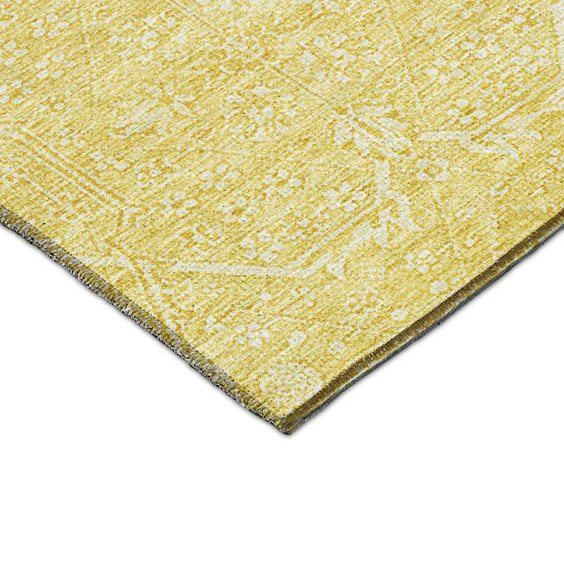 Luxury Washable Indoor/Outdoor Solace Yellow 5\' x 7\'6\" Rug