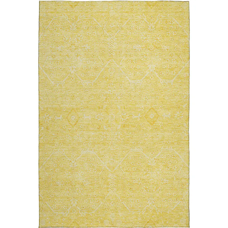 Luxury Washable Indoor/Outdoor Solace Yellow 5\' x 7\'6\" Rug