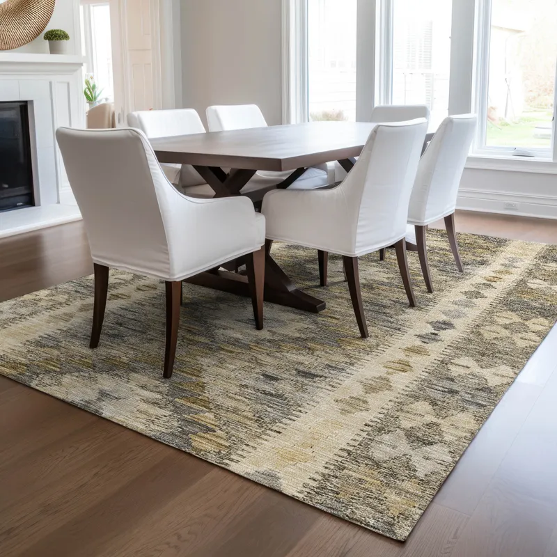 Luxury Washable Indoor/Outdoor Solace Beige 3\' x 5\' Rug