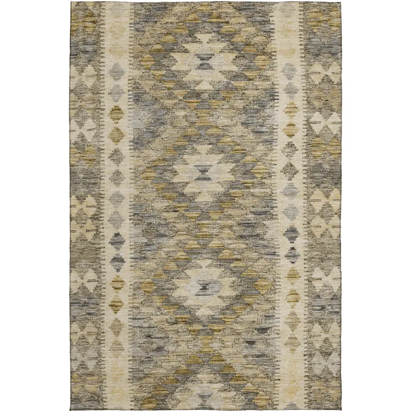 Luxury Washable Indoor/Outdoor Solace Beige 3\' x 5\' Rug