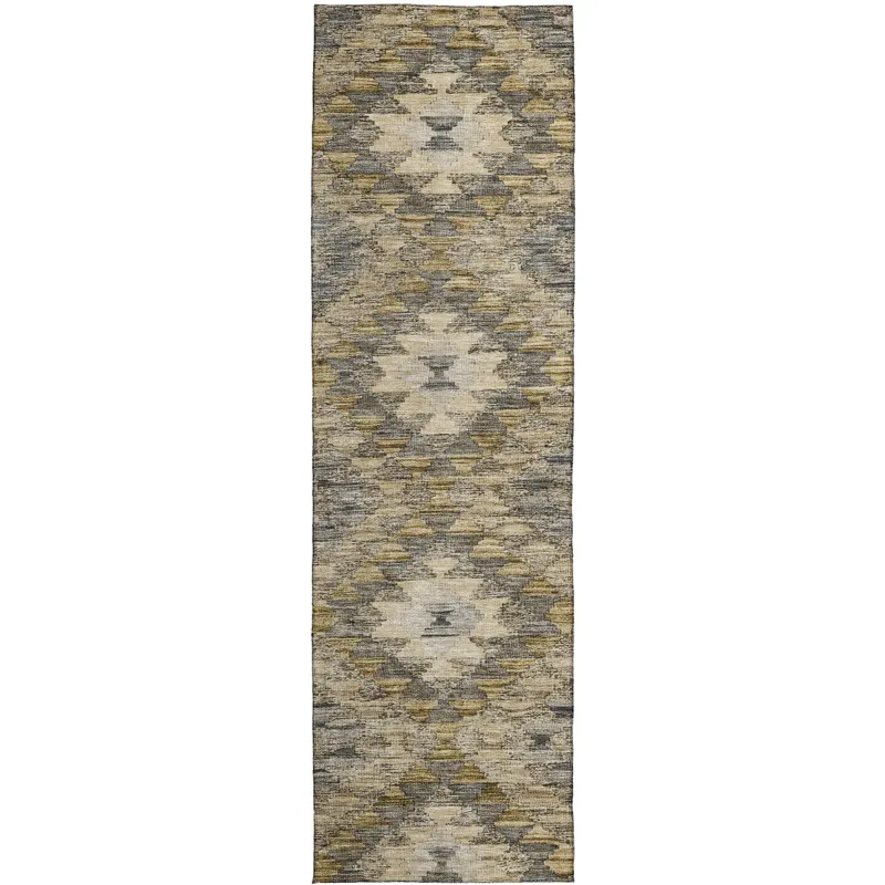 Luxury Washable Indoor/Outdoor Solace Beige 2\'3\" x 7\'6\" Runner Rug