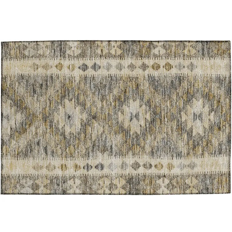 Luxury Washable Indoor/Outdoor Solace Beige 1\'8\" x 2\'6\" Rug