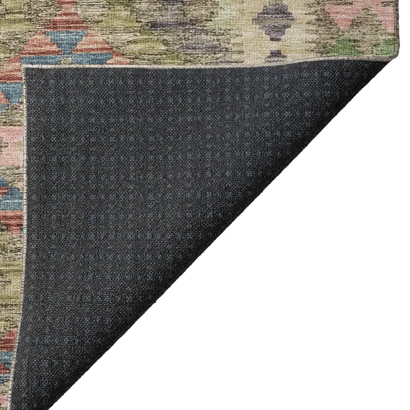 Luxury Washable Indoor/Outdoor Solace Green 1\'8\" x 2\'6\" Rug