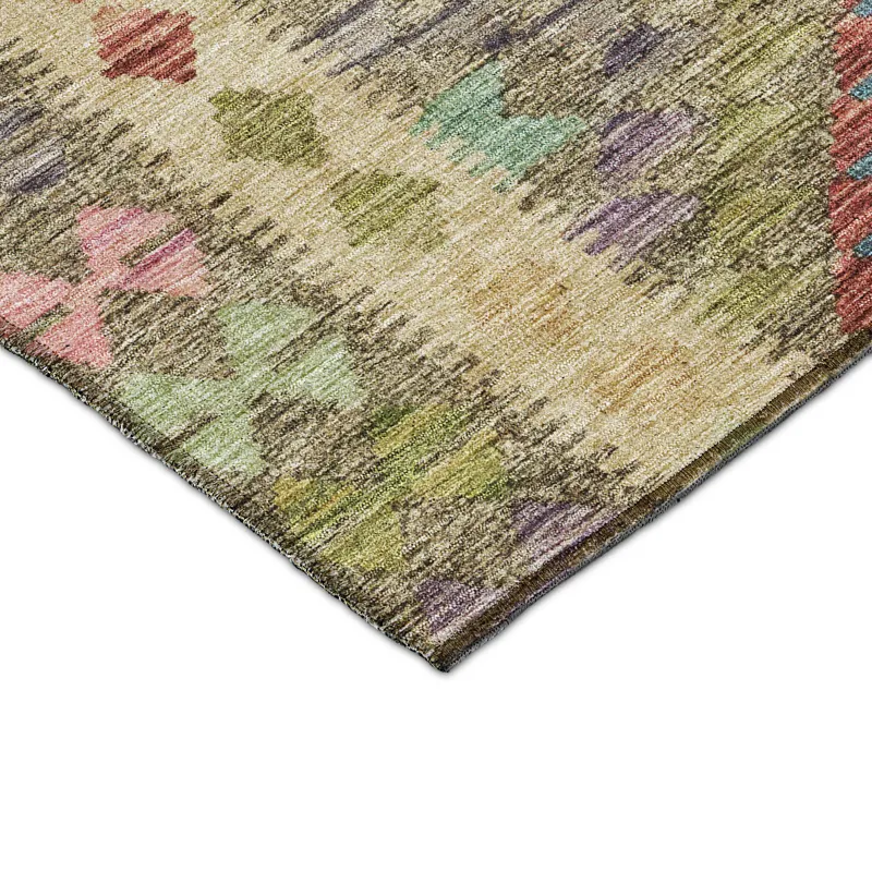 Luxury Washable Indoor/Outdoor Solace Green 1\'8\" x 2\'6\" Rug