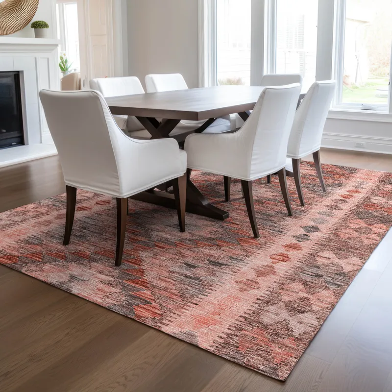 Luxury Washable Indoor/Outdoor Solace Terracotta 2\'6\" x 3\'10\" Rug