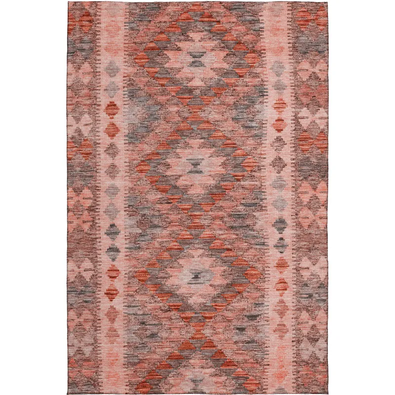 Luxury Washable Indoor/Outdoor Solace Terracotta 2\'6\" x 3\'10\" Rug