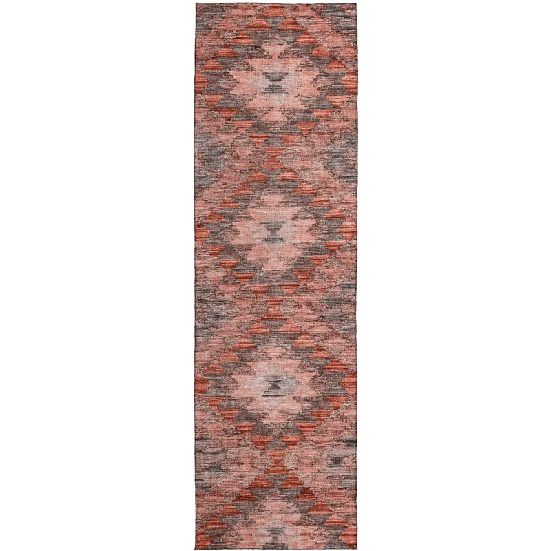 Luxury Washable Indoor/Outdoor Solace Terracotta 2\'3\" x 7\'6\" Runner Rug