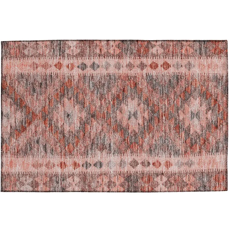 Luxury Washable Indoor/Outdoor Solace Terracotta 1\'8\" x 2\'6\" Rug