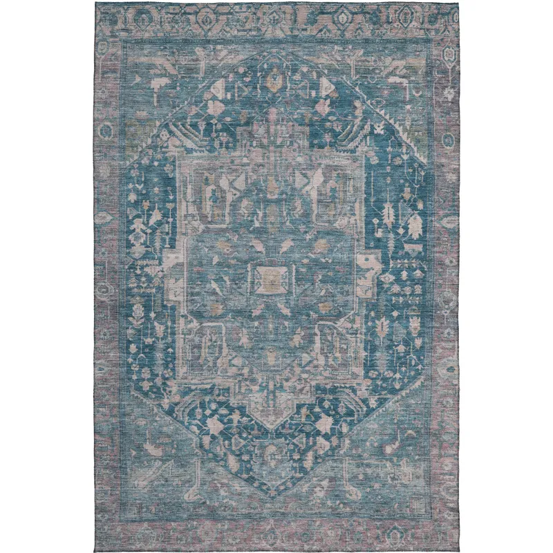 Luxury Washable Indoor/Outdoor Solace Blue 2\'6\" x 3\'10\" Rug