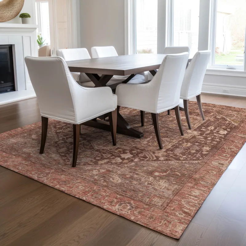 Luxury Washable Indoor/Outdoor Solace Burgundy 8\' x 10\' Rug