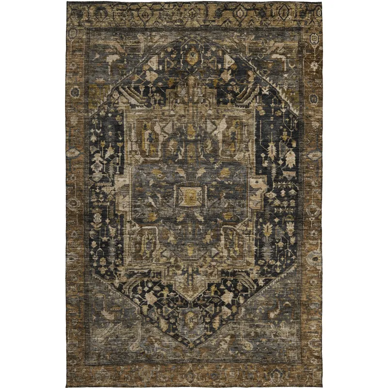 Luxury Washable Indoor/Outdoor Solace Charcoal 10\' x 14\' Rug