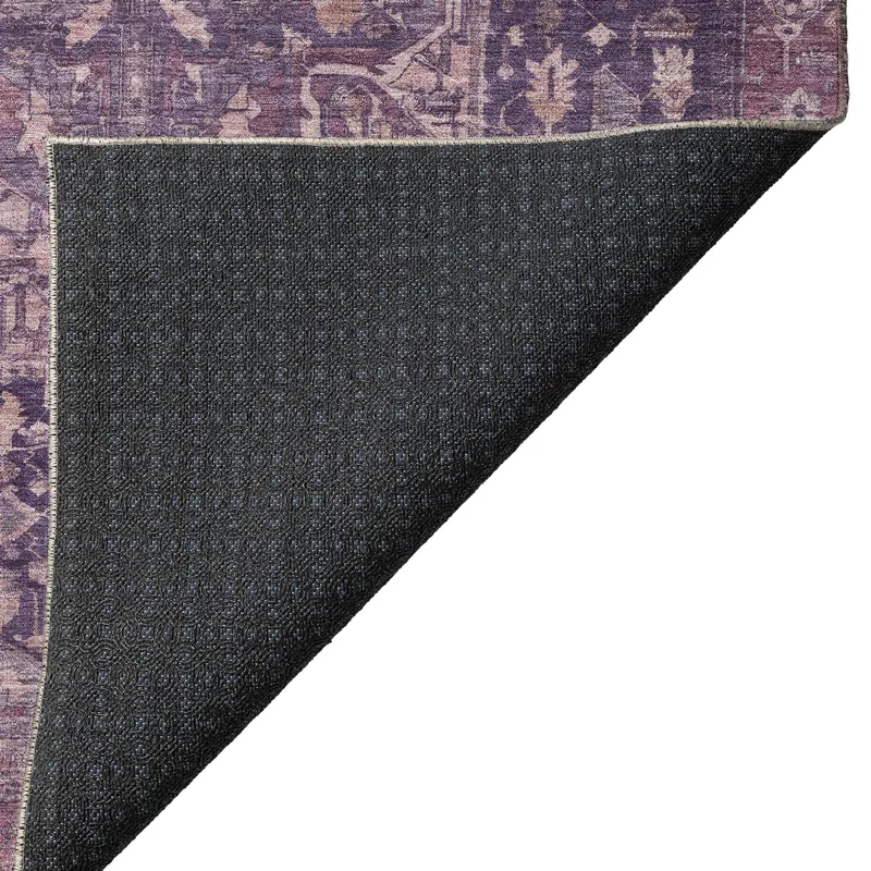 Luxury Washable Indoor/Outdoor Solace Eggplant 3\' x 5\' Rug