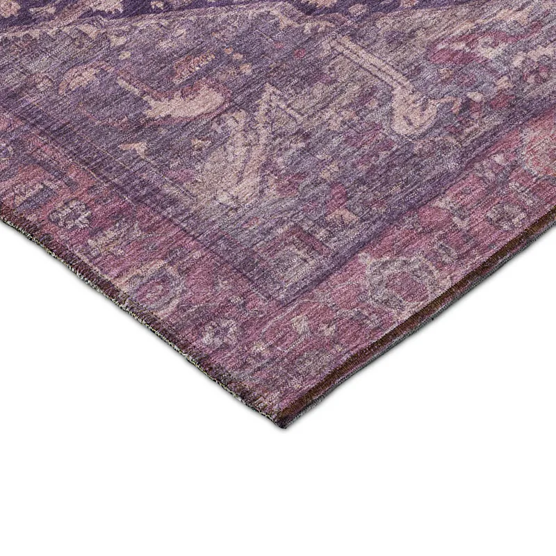 Luxury Washable Indoor/Outdoor Solace Eggplant 3\' x 5\' Rug