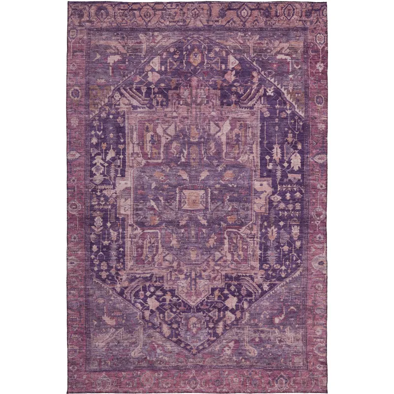 Luxury Washable Indoor/Outdoor Solace Eggplant 3\' x 5\' Rug