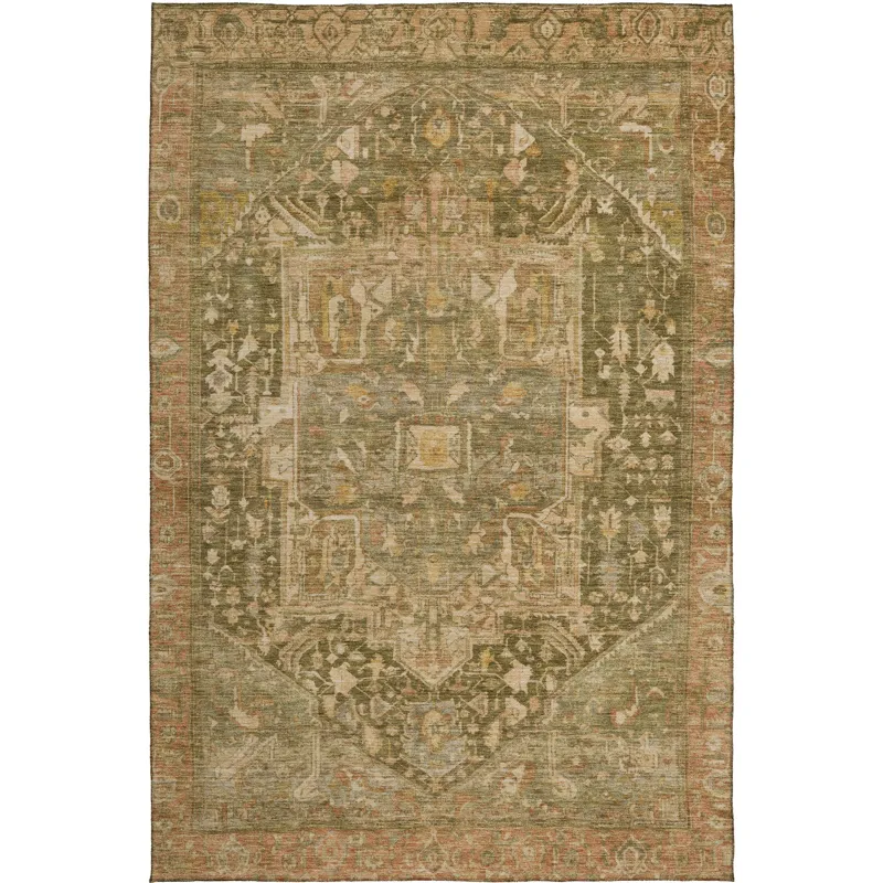 Luxury Washable Indoor/Outdoor Solace Fern 3\' x 5\' Rug