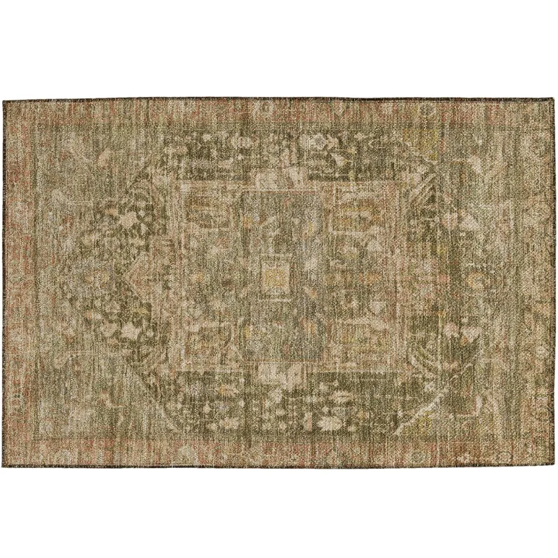 Luxury Washable Indoor/Outdoor Solace Fern 1\'8\" x 2\'6\" Rug