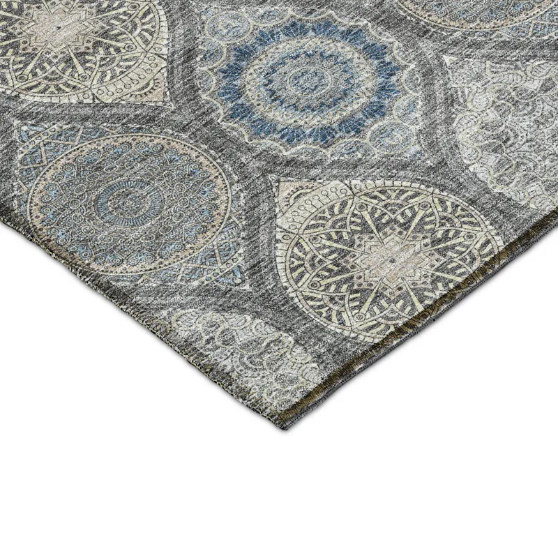 Luxury Washable Indoor/Outdoor Solace Gray 10\' x 14\' Rug