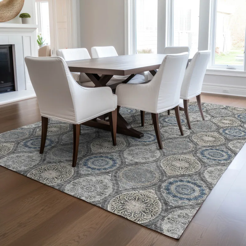 Luxury Washable Indoor/Outdoor Solace Gray 10\' x 14\' Rug