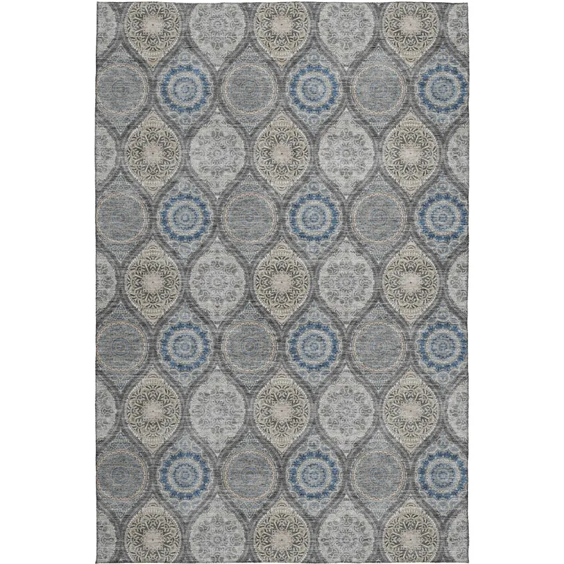 Luxury Washable Indoor/Outdoor Solace Gray 10\' x 14\' Rug