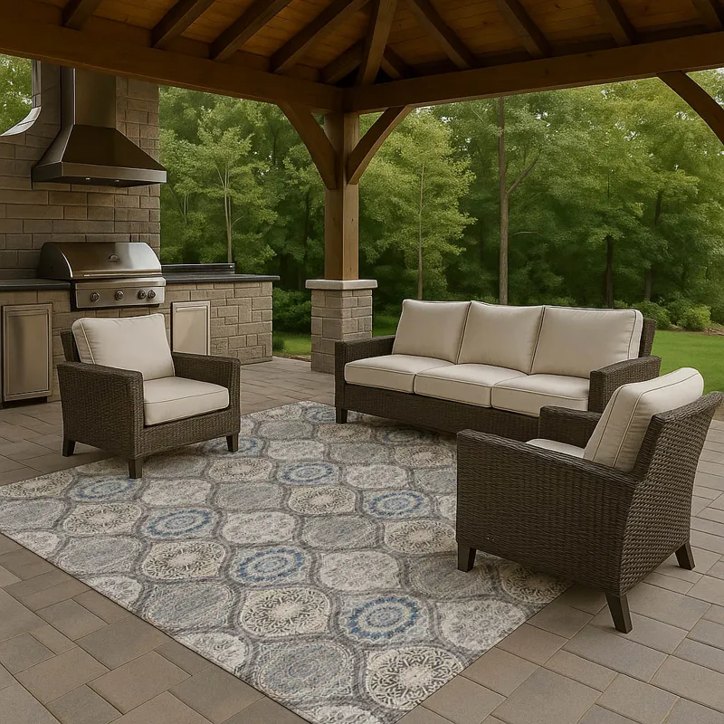 Luxury Washable Indoor/Outdoor Solace Gray 10\' x 14\' Rug