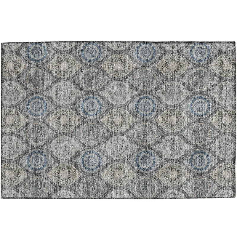 Luxury Washable Indoor/Outdoor Solace Gray 1\'8\" x 2\'6\" Rug