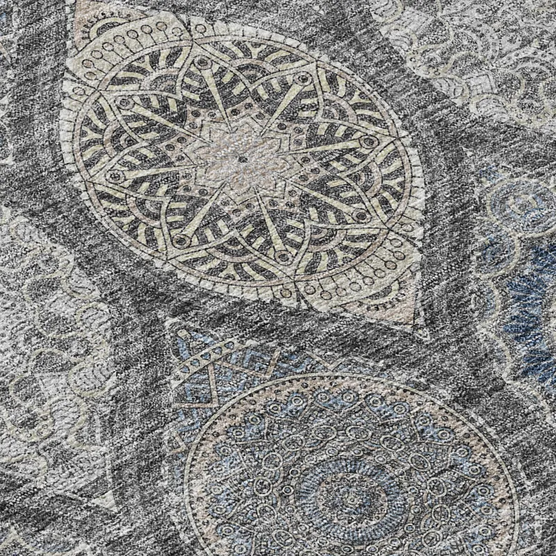 Luxury Washable Indoor/Outdoor Solace Gray 10\' x 14\' Rug