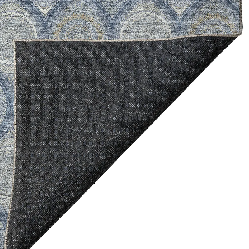 Luxury Washable Indoor/Outdoor Solace Navy 9\' x 12\' Rug