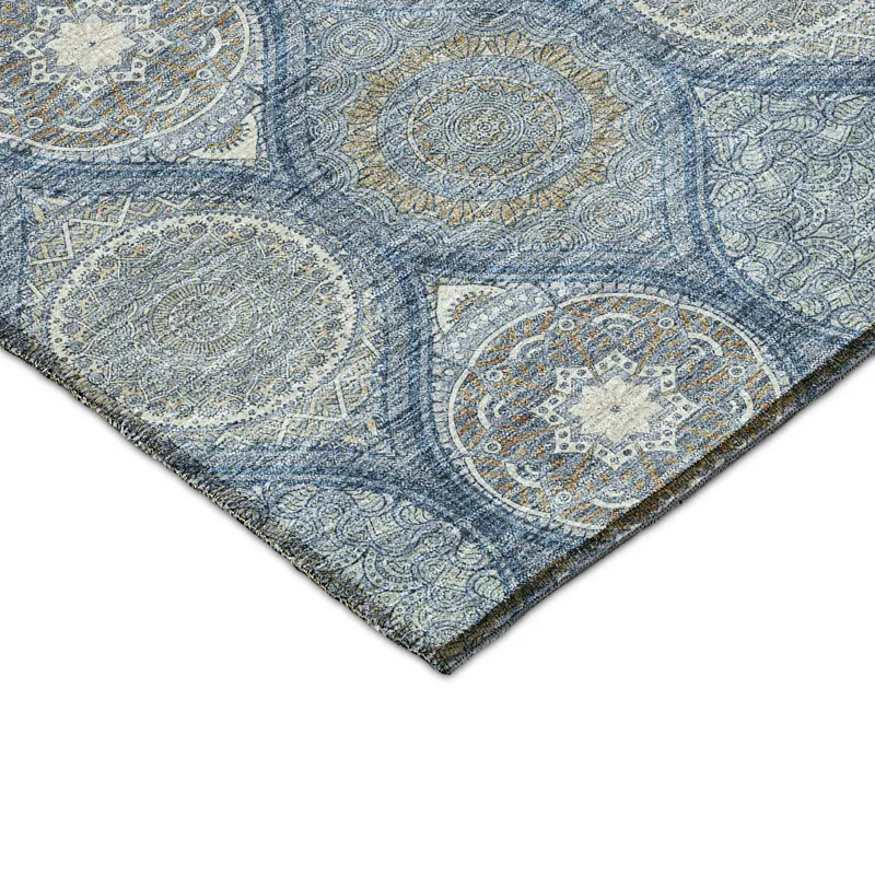 Luxury Washable Indoor/Outdoor Solace Navy 9\' x 12\' Rug
