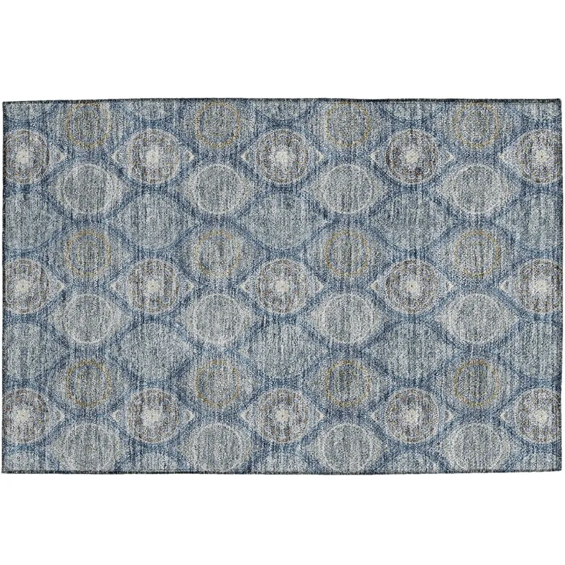 Luxury Washable Indoor/Outdoor Solace Navy 1\'8\" x 2\'6\" Rug