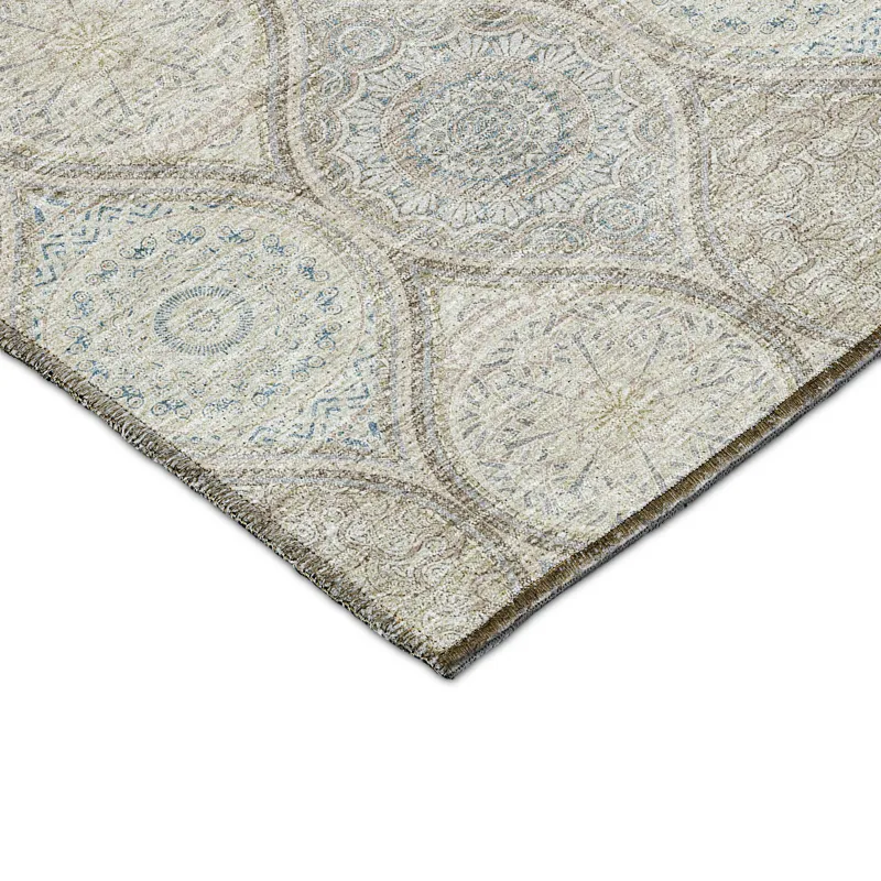 Luxury Washable Indoor/Outdoor Solace Taupe 3\' x 5\' Rug