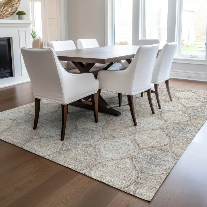 Luxury Washable Indoor/Outdoor Solace Taupe 3\' x 5\' Rug