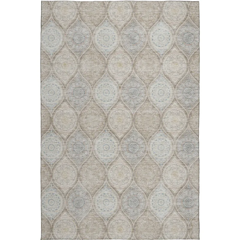 Luxury Washable Indoor/Outdoor Solace Taupe 3\' x 5\' Rug