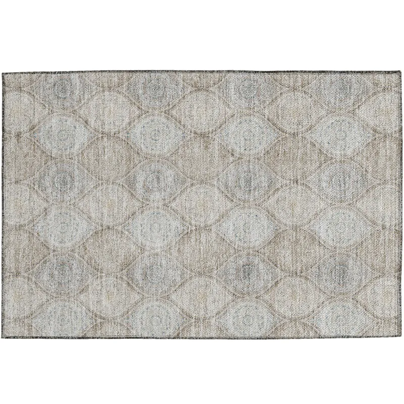 Luxury Washable Indoor/Outdoor Solace Taupe 1\'8\" x 2\'6\" Rug