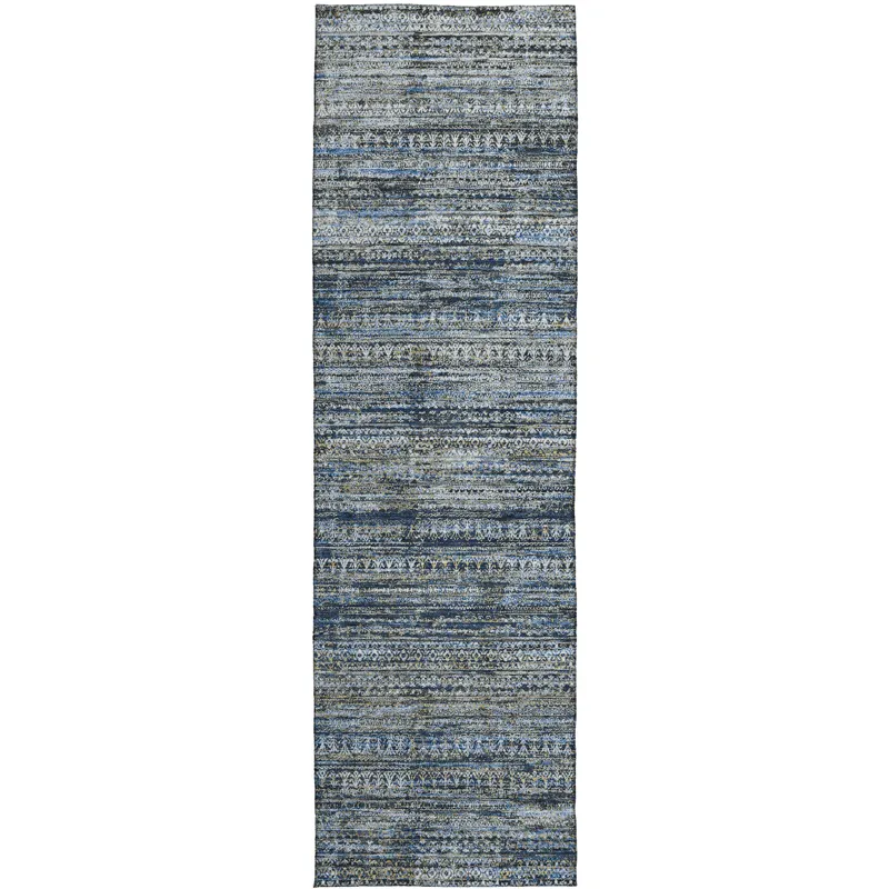 Luxury Washable Indoor/Outdoor Solace Denim 2\'3\" x 7\'6\" Runner Rug