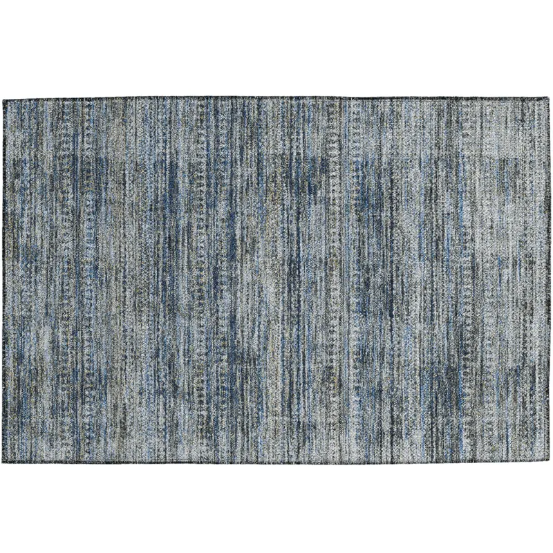 Luxury Washable Indoor/Outdoor Solace Denim 1\'8\" x 2\'6\" Rug