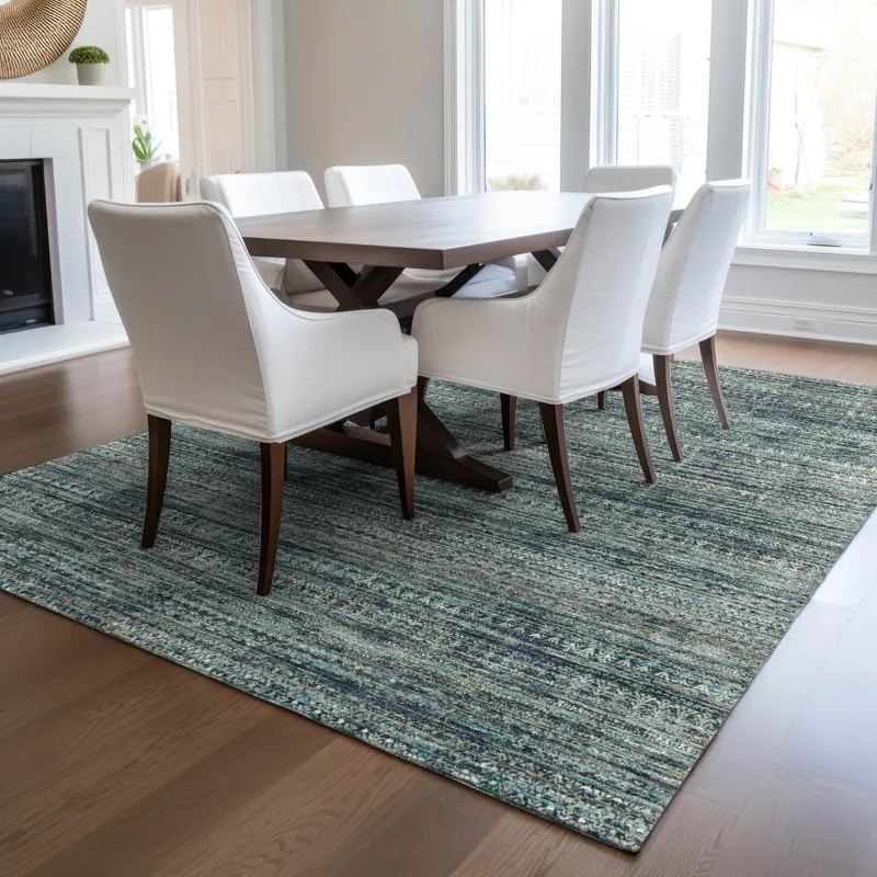 Luxury Washable Indoor/Outdoor Solace Teal 5\' x 7\'6\" Rug