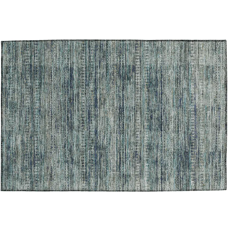 Luxury Washable Indoor/Outdoor Solace Teal 1\'8\" x 2\'6\" Rug