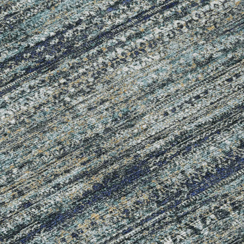 Luxury Washable Indoor/Outdoor Solace Teal 1\'8\" x 2\'6\" Rug