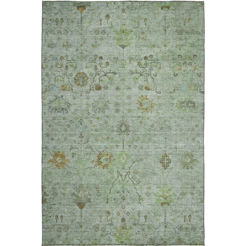 Luxury Washable Indoor/Outdoor Solace Aloe 3\' x 5\' Rug