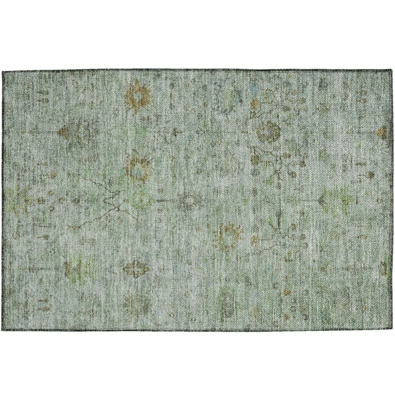 Luxury Washable Indoor/Outdoor Solace Aloe 1\'8\" x 2\'6\" Rug