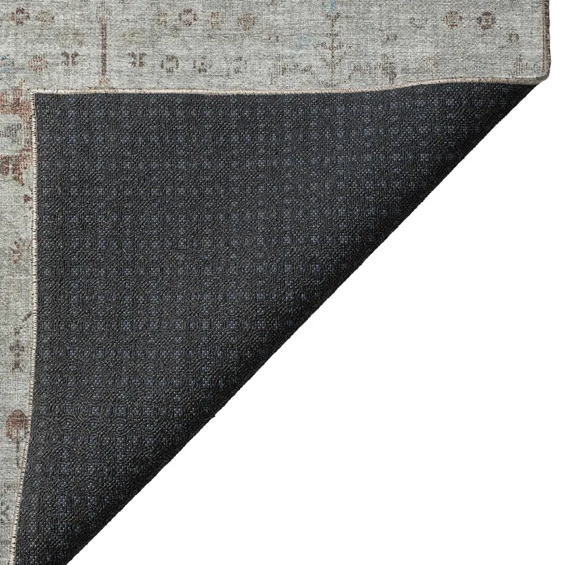 Luxury Washable Indoor/Outdoor Solace Gray 2\'3\" x 7\'6\" Runner Rug