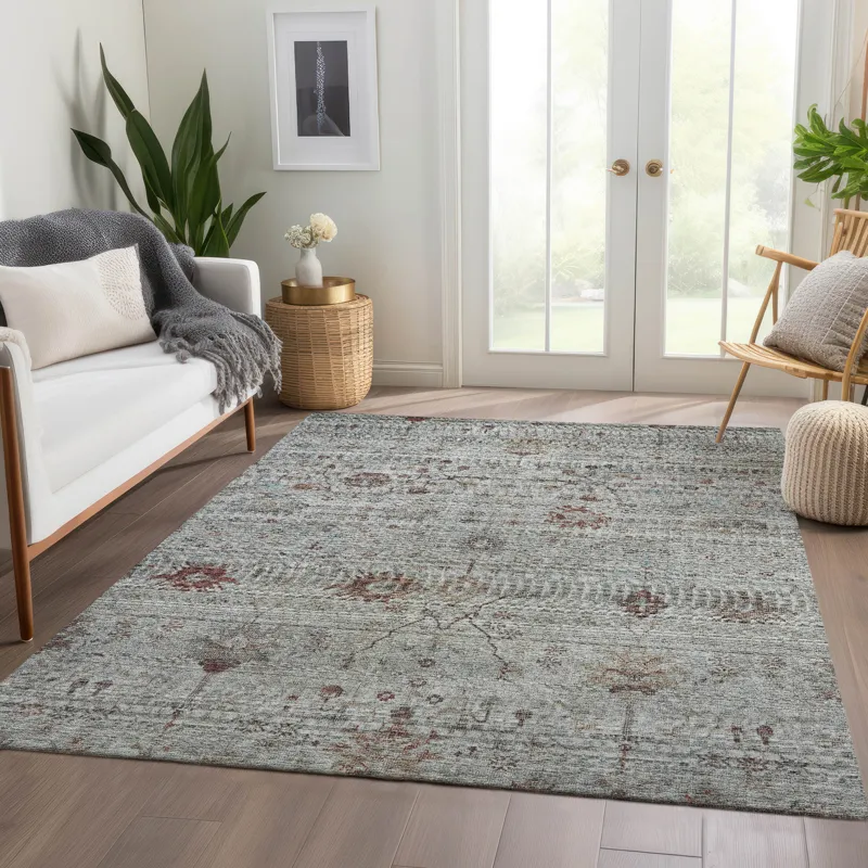 Luxury Washable Indoor/Outdoor Solace Gray 9\' x 12\' Rug