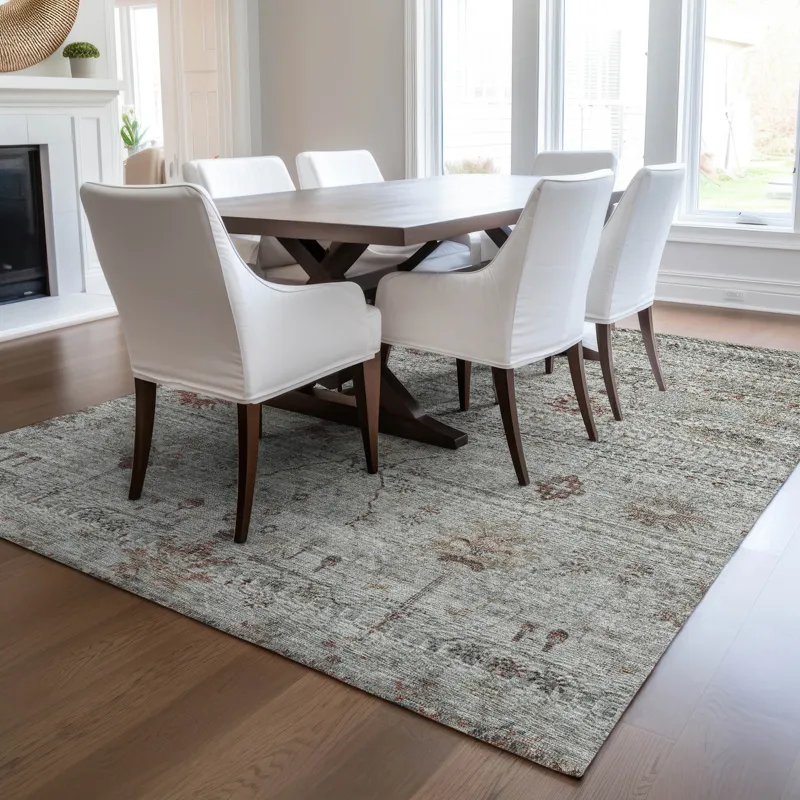 Luxury Washable Indoor/Outdoor Solace Gray 9\' x 12\' Rug