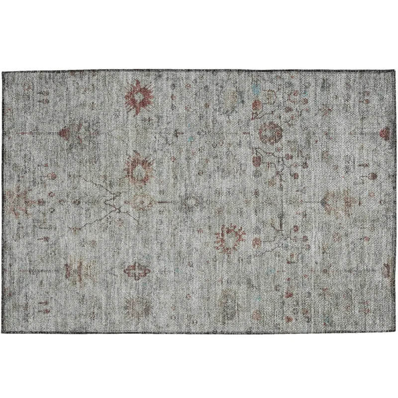Luxury Washable Indoor/Outdoor Solace Gray 1\'8\" x 2\'6\" Rug