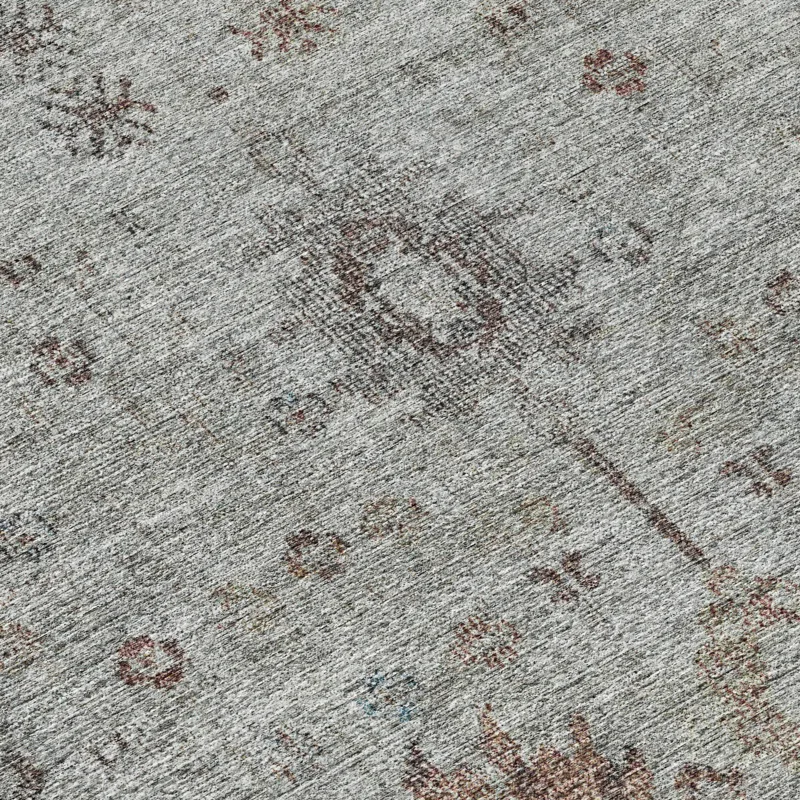 Luxury Washable Indoor/Outdoor Solace Gray 2\'3\" x 7\'6\" Runner Rug