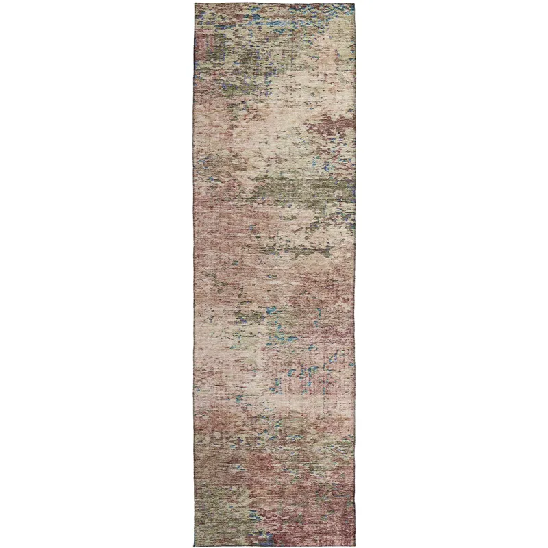 Luxury Washable Indoor/Outdoor Solace Blush 2\'3\" x 7\'6\" Runner Rug