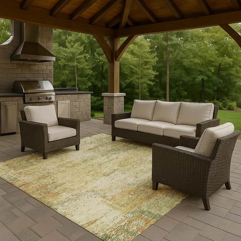 Luxury Washable Indoor/Outdoor Solace Fern 3\' x 5\' Rug