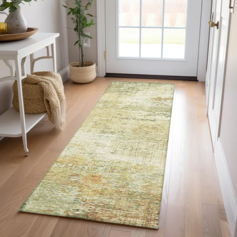 Luxury Washable Indoor/Outdoor Solace Fern 2\'3\" x 7\'6\" Runner Rug