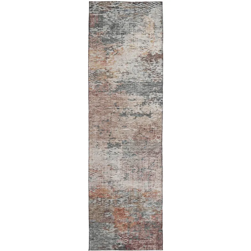 Luxury Washable Indoor/Outdoor Solace Gray 2\'3\" x 7\'6\" Runner Rug